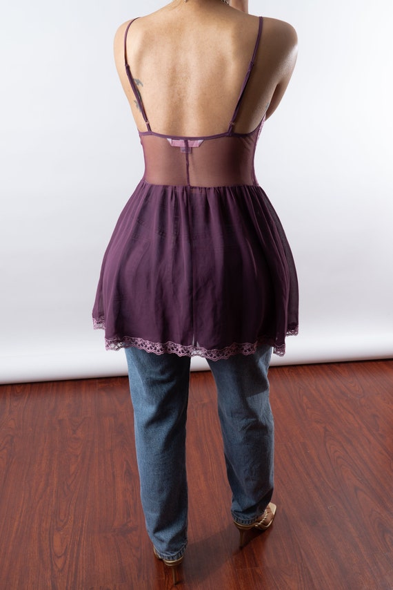 Vintage Mauve Floral Babydoll - image 2