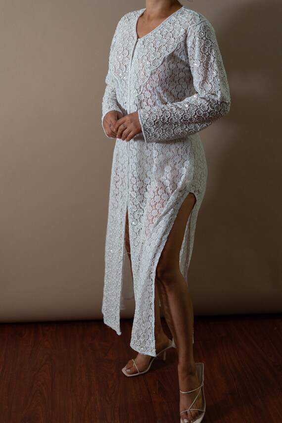 70's White Lace Bridal Dress | Vintage Clothing S… - image 5