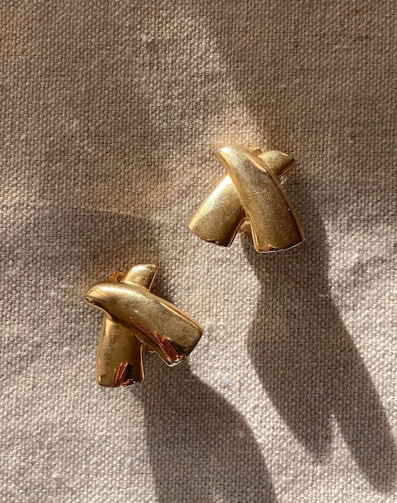 Vintage 80's Gold Cross Earrings Vintage Earrings … Gem