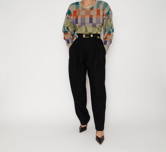 Vintage Abstract MultiColor Sweater | Teal Knit Mo