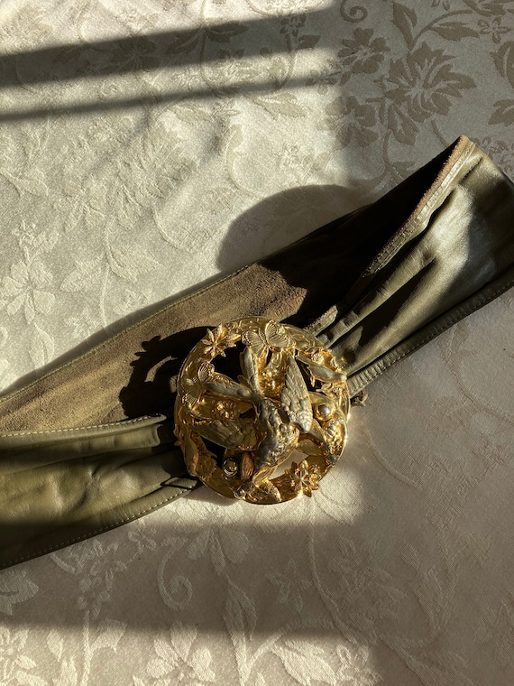 Rare Vintage Opulent Gold Wide Belt | Wide Brown B