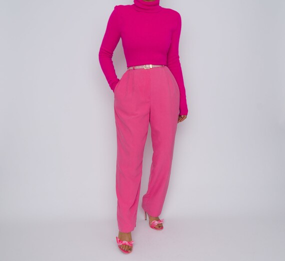 Vintage Cashmere Hot Pink Turtleneck