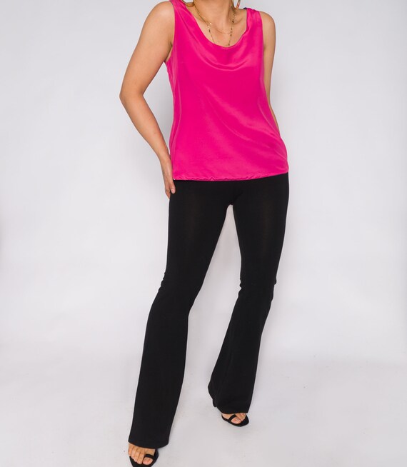 Silk Reversible Hot Pink/Bright Blue Tank Blouse … - image 3