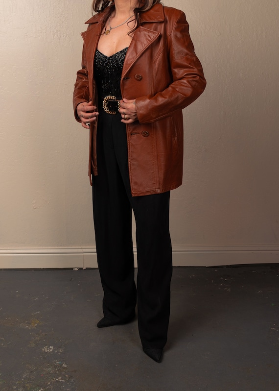 Vintage Sienna Leather Coat - image 3