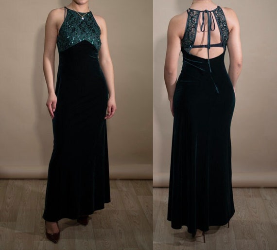 Vintage Green Maxi Gown | French Fashion | London Fashion | Vintage Clothing Shop | Shop Restyled Vintage