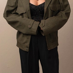 Vintage Green Army Military 60's Jacket Restyled Vintage Shop Latina Owned Business image 3