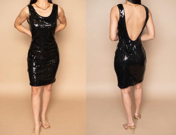 black sequin tank dress MIKUTA main image 1