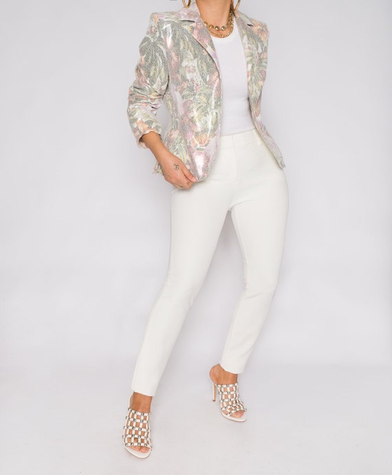 Bagatelle Pastel Italian Floral Tailored Blazer J… - image 5