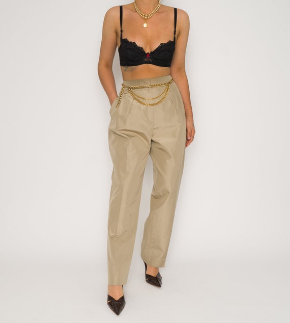 Gold High Waisted Trousers | Vintage Gold Escada D