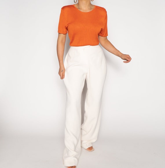 70's Tiger Orange Silk Knit Blouse
