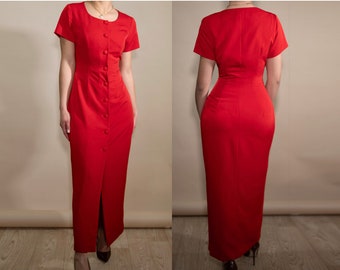 Vintage Red 90's Gown | Restyled Vintage Shop | Latina LGBTQ Owned Shop