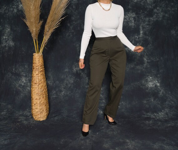 Vintage 80's Forest Green Pleated Trousers