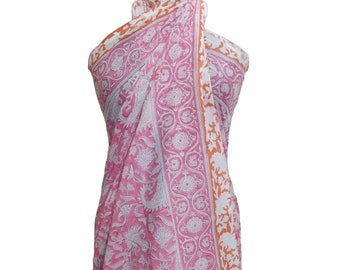 100% Cotton Beach Wrap sarong,long sexy sarong cover-Up ,swimwear pareo, indian hand block print sarong