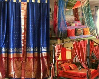Curtains Drapes Valances Home Garden Indian Old Sari Multi