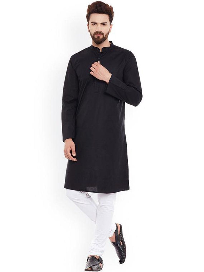 Indian Mens Kurta Men Tunic Dress Shirt Wear Traditional Poly Etsy