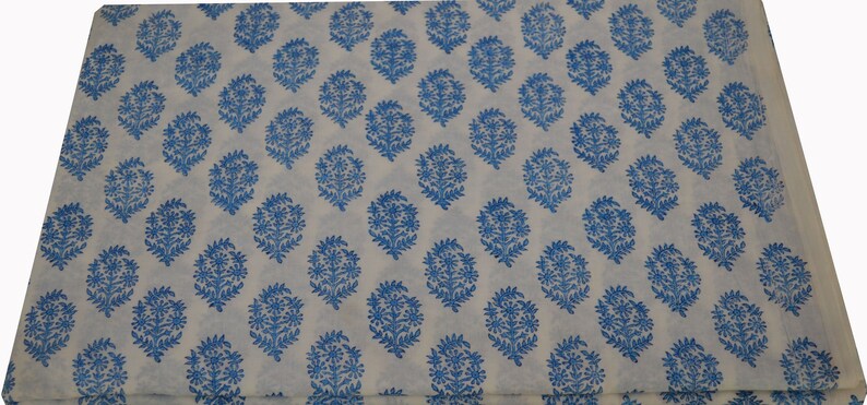 Cotton Fabric Floral Printed Sewing Loose Material Craft Indian Natural Hand Block Printed Fabric Handmade Cotton Sanganeri Made
