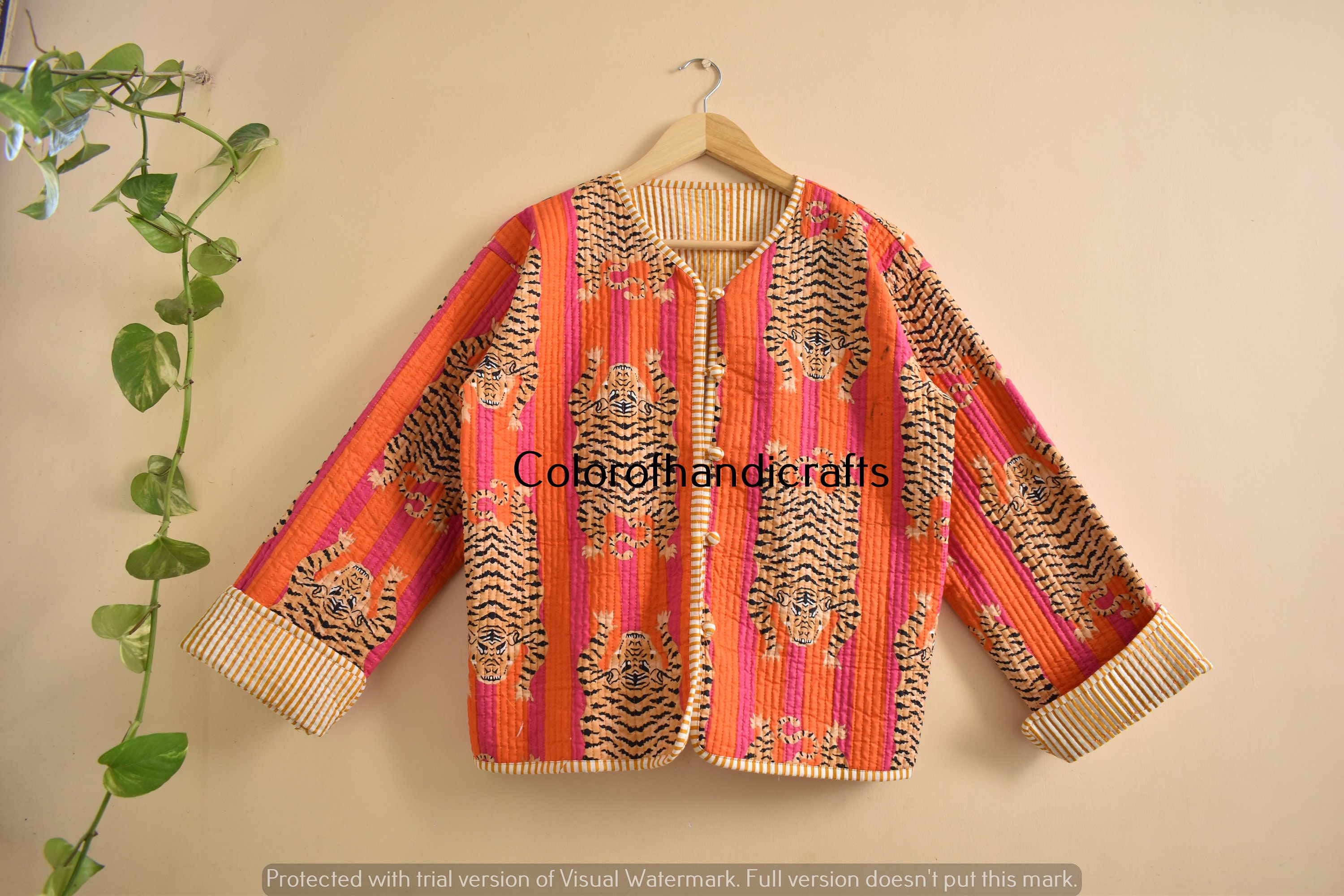 Tiger print cheap jacket women's