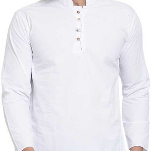 Indian Mens Shirt Kurta/ Short Kurta Men Dress Shirt Wear, Traditional ...