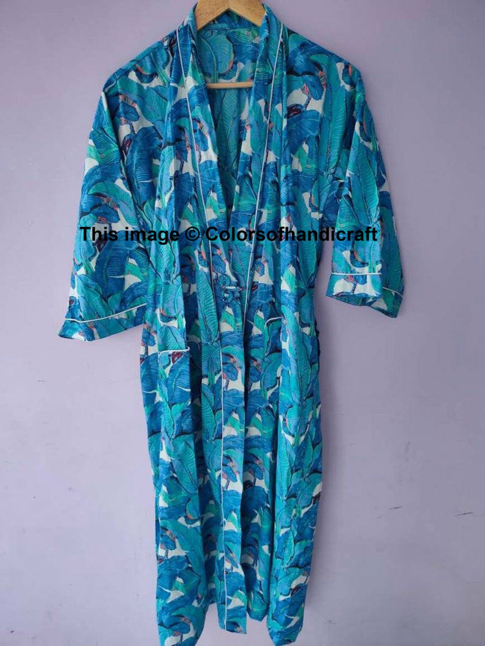 Indian Banana Leaf Cotton /beach Robe/ Kimono Robe/ Swim Wear Etsy