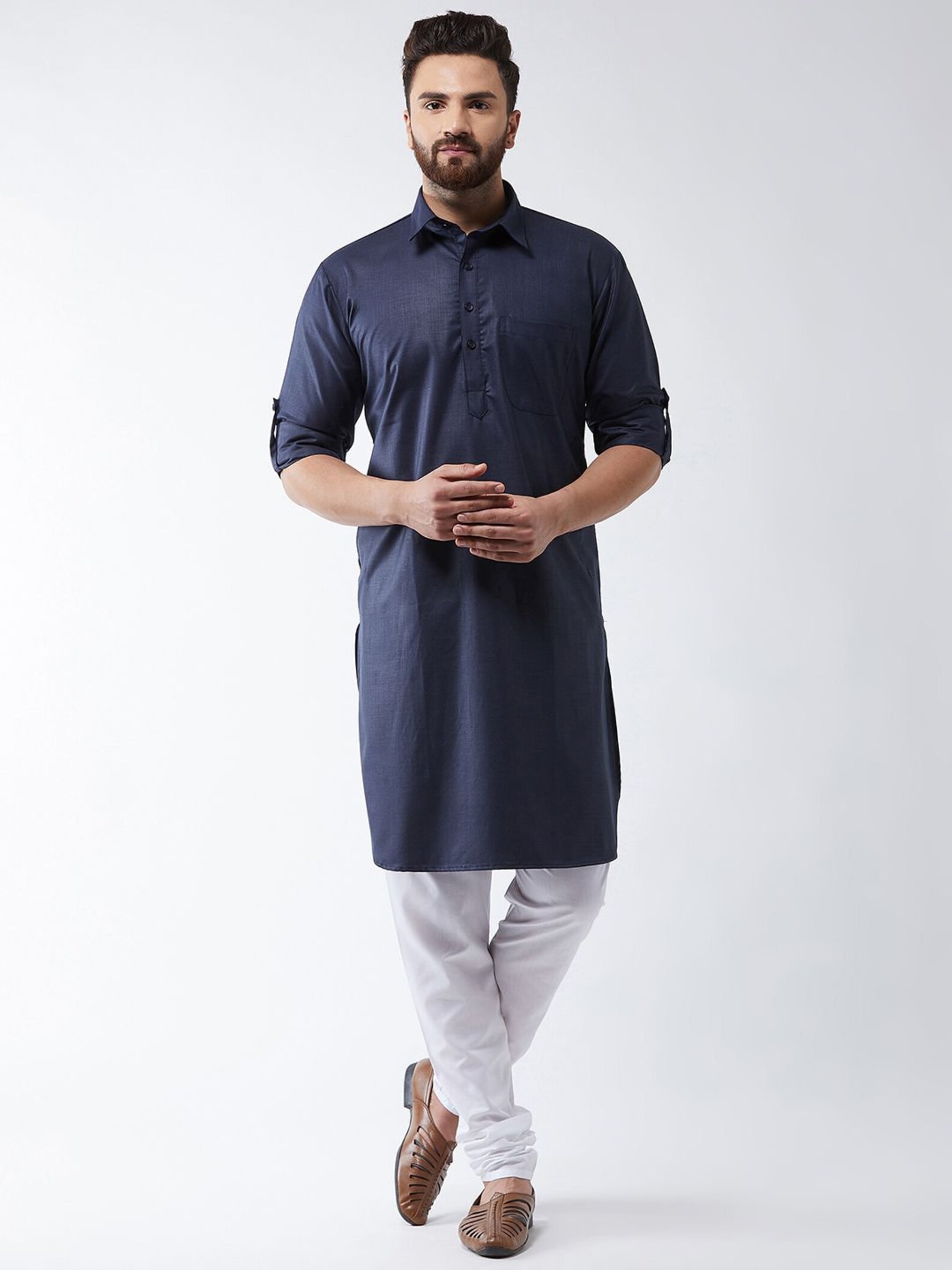 Indian Mens Kurta Men Tunic Dress Shirt Wear Traditional Poly Etsy