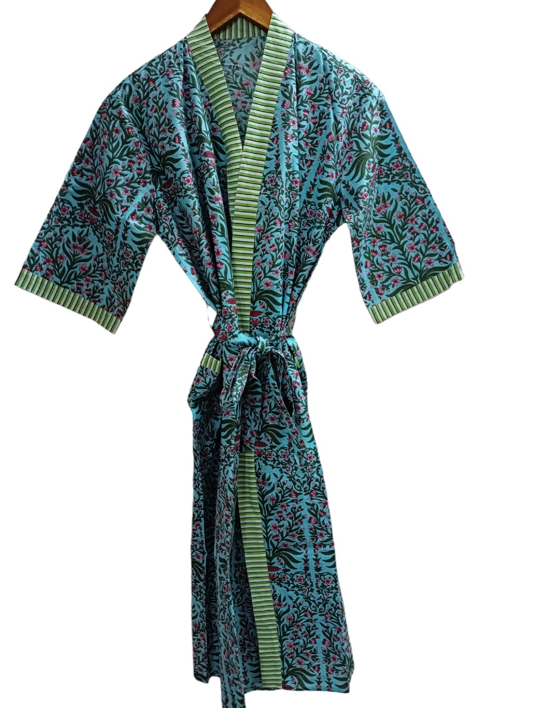 Indian Block Print Cotton Robe/ House Robe Coat/ Swim Wear Etsy