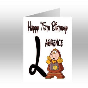 Biglietto di auguri iniziale A5 stampato personalizzato COGSWORTH ~ La bella e la bestia ~ Per qualsiasi occasione, relazione, età