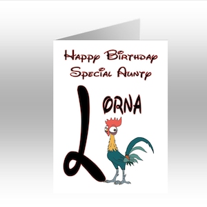 HEIHEI personnalisé imprimé ~ carte de voeux A5 initiale MOANA ~ toute occasion, relation, âge