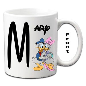 Personalizowane inicjały z postacią DONALD & DAISY DUCK w kolorze białym