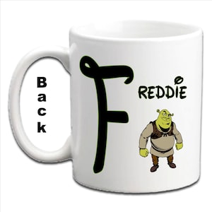 Personalisierte Initiale mit SHREK Charakter gedruckten weißen Tassen