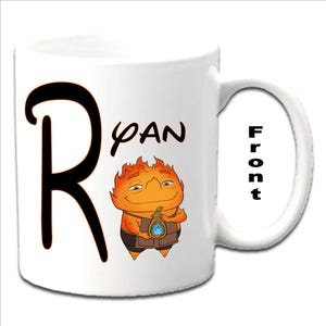 Personalised Initial With BERNIE ~ Elemental Character Printed White Mugs