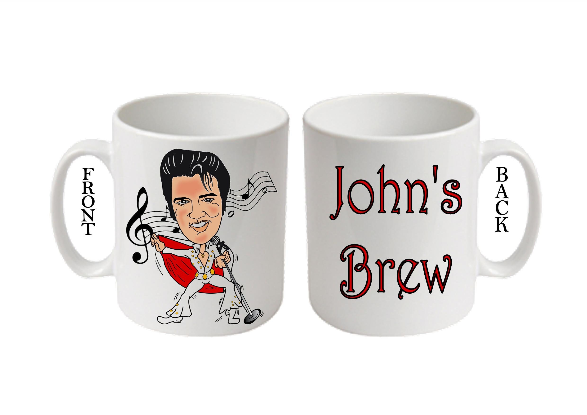 Personalised ELVIS Inspired Printed Mugs Add Your Own Etsy