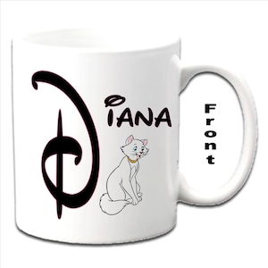 Personalised Initial DUCHESSE ~ Aristocats Characters Printed White Mugs