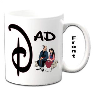 Personalised Initial With MULAN & FATHER ~ Mulan Characters Printed White Mugs