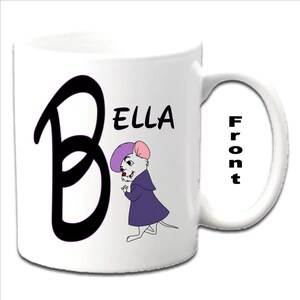 Personalised Initial BIANCA ~ THE RESCUERS Character Printed White Mugs