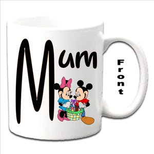 Easter Personalised Initial With  MICKEY and MINNIE MOUSE ~ Mickey & Friends Character Printed White Mugs