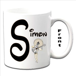 Personalised Initial With Ernesto De La Cruz ~ COCO Character Printed White Mugs