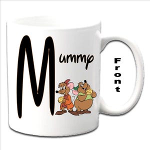 Personalised Initial With GUS & JAQ ~ Cinderella Character Printed White Mugs