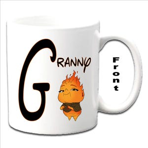 Personalised Initial With CINDER ~ Elemental Character Printed White Mugs
