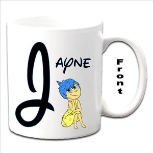 Personalizowane inicjały z radością ~ INSIDE OUT Character Printed White Kubki