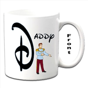 Personalised Initial With PRINCE CHARMING ~ Cinderella Character Printed White Mugs