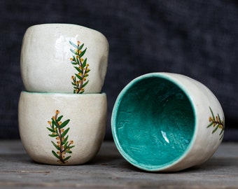 Handmade Ceramic Cup, Made to order, Mug Sustainable Tea Coffee Events Decor Green Tableware Kitchen set Home Decor Pottery Gift  Tumbler