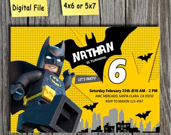 Lego Batman Invitations Etsy