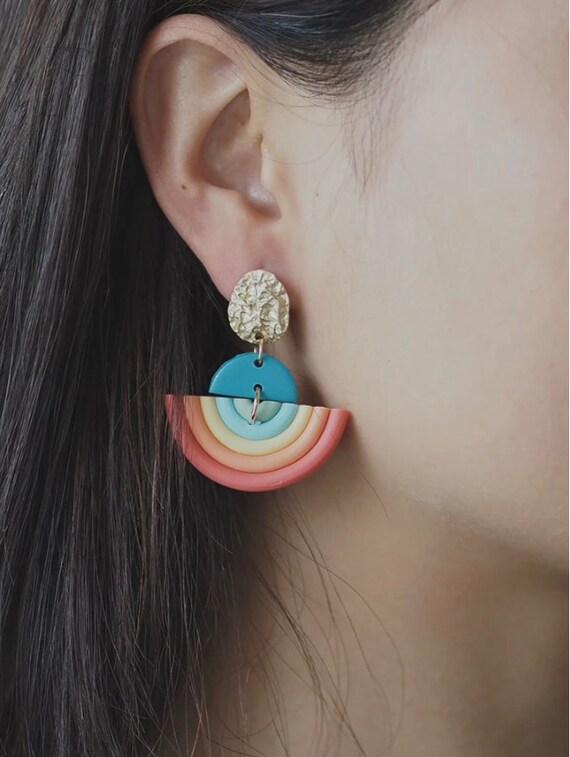 Polymer clay dangle sale earrings
