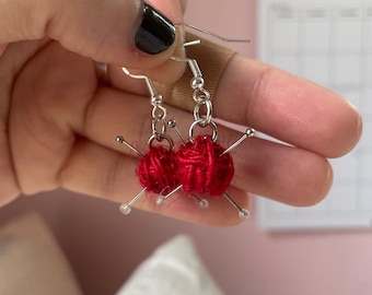 Yarn Ball Earrings