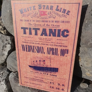 Titanic Poster Print on Wood