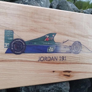 Jordan Grand Prix 191 Print on wood