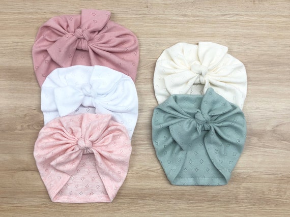 Baby Color White Baby Turban Bonnet Cotton Knot Etsy
