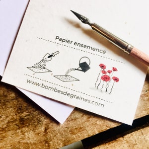 Carte à planter personnalisée en Papier ensemencé 120g idéal invitations mariages, naissances, événements ou entreprises image 1