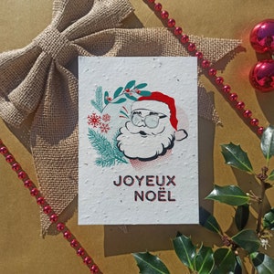 CARTE de NOEL en papier ensemencé avec ENVELOPPE collection 2022 père noël pop et rouge A6 140g/m2 image 1