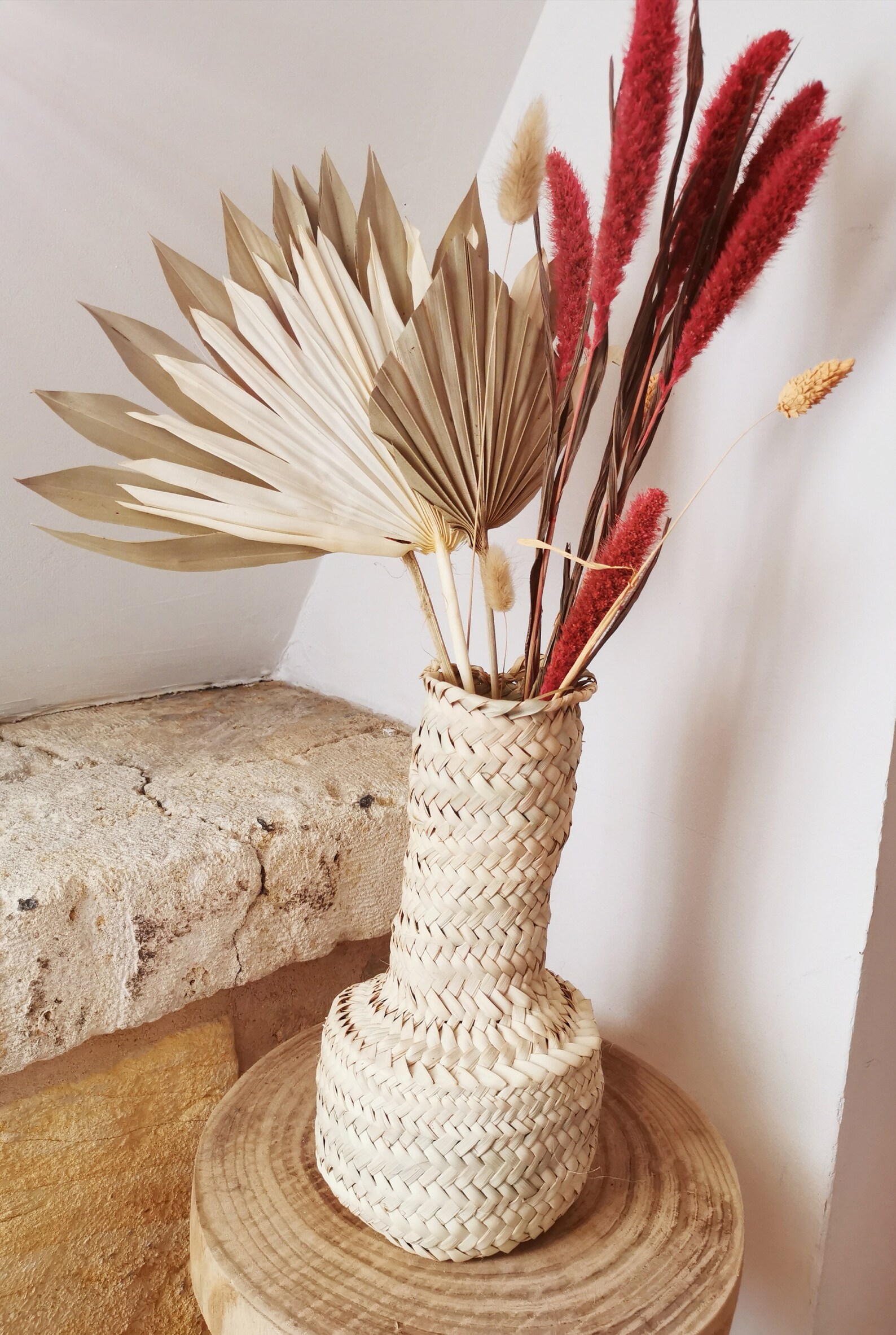 Palm Leaf Vase Etsy